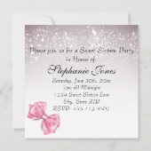 Pink Cotton Candy Sparkles Sweet Sixteen Invitation (Back)