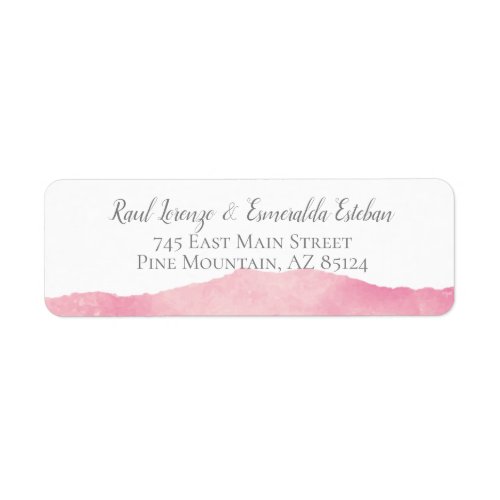 Pink Cotton Candy Watercolor Wedding Labels