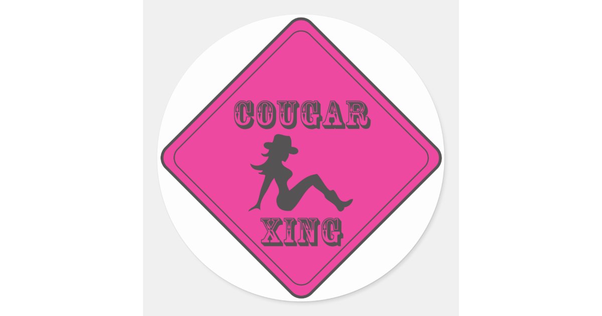 Pink Cougar Crossing Cowgirl Classic Round Sticker Zazzle 