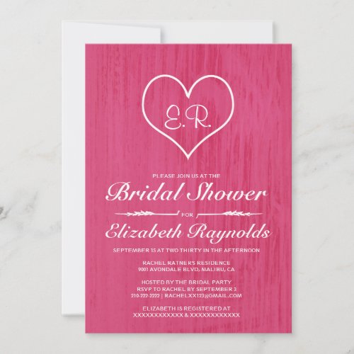 Pink Country Bridal Shower Invitations