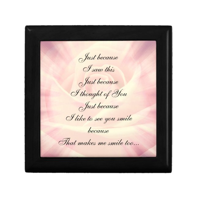 Pink Country Chic Poem design Keepsake Box (Front)