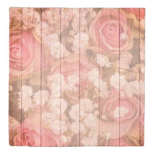 Pink Country Chic Roses Duvet Cover