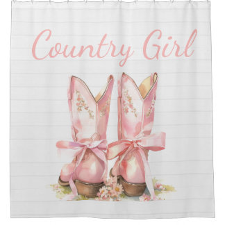 Pink Country Cowgirl Shower Curtain