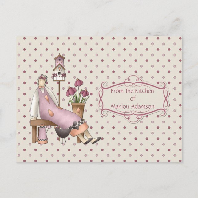 Pink Country Kitchen Recipe Cards (Front)