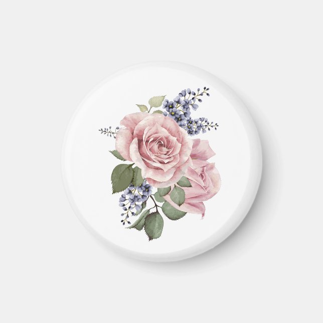 Pink Country Rose Magnet (Front)