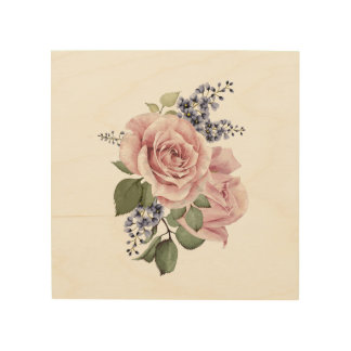 Pink Country Rose Wood Wall Art
