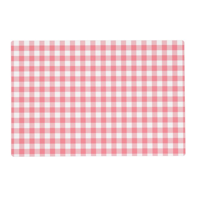 Pink Country Summer Picnic Gingham Placemat (Front)