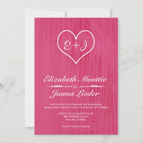 Pink Country Wedding Invitations