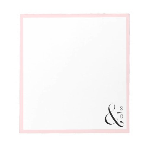 Pink couples monogram personalized Stationery Notepad