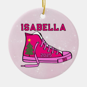 Pink Court Shoe Personalized Ceramic Ornament