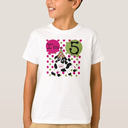 Pink Cow 5th Birthday T_Shirt