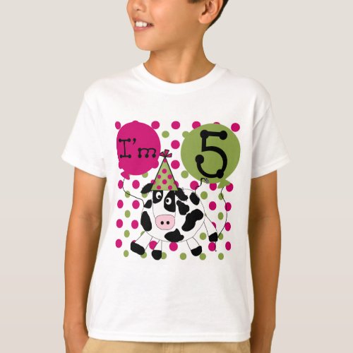 Pink Cow 5th Birthday Tshirts and Gifts