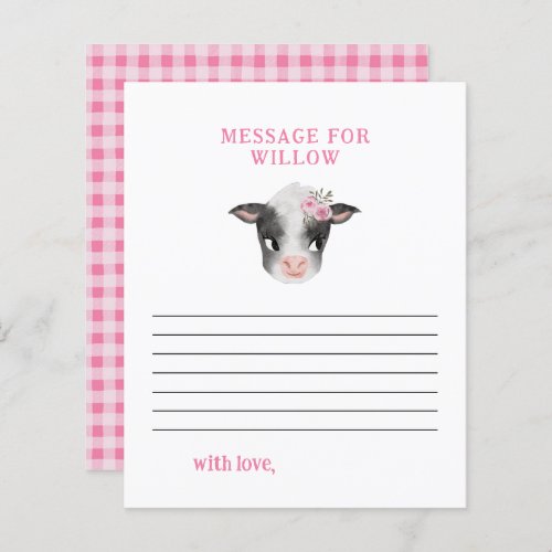 Pink Cow Birthday Time Capsule Message Card
