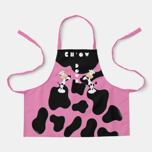 Pink Cow Chow All_Over Print Apron