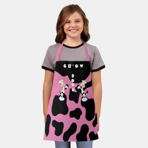 Pink Cow Chow All_Over Print Apron