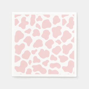 Pink Cow Pattern Napkins