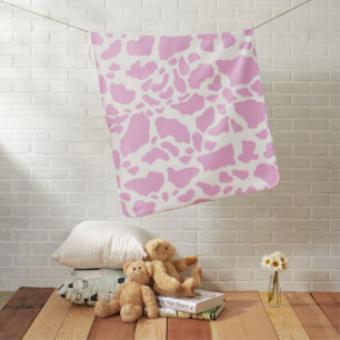 Pink Cow Print Baby Blanket