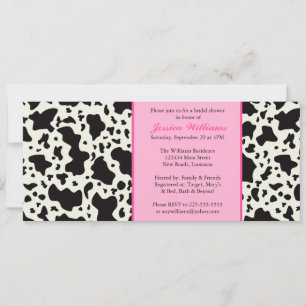 Pink Cow Print Bridal Shower Invitation