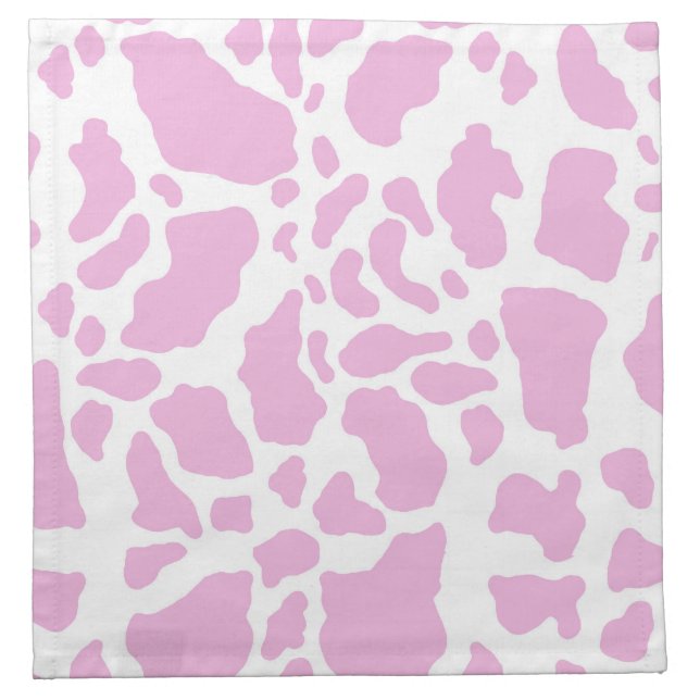 Pink Cow Print Cloth Napkin (Front)