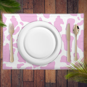 Pink Cow Print Cloth Placemat