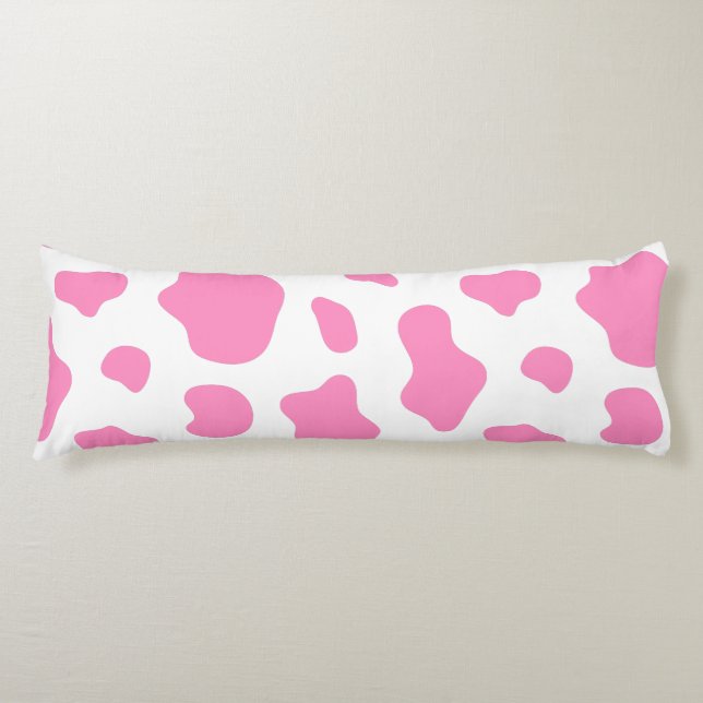 Pink Cow Print Decorative Pillow (Front)