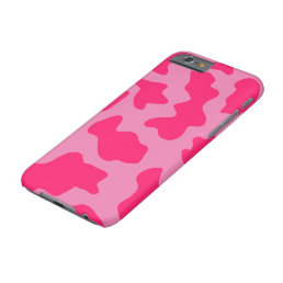 Pink Cow Print Editable Barely There iPhone Case