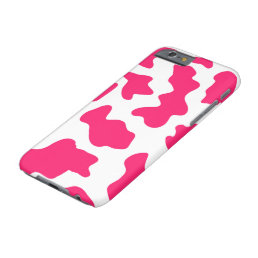 Pink Cow Print Editable Barely There iPhone Case