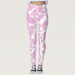 Pink Cow Print Leggings