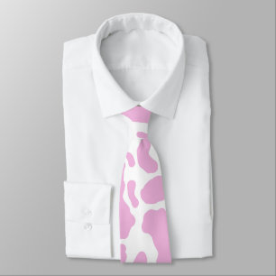Pink Cow Print Neck Tie