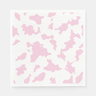 Pink Cow Print Paper Napkin