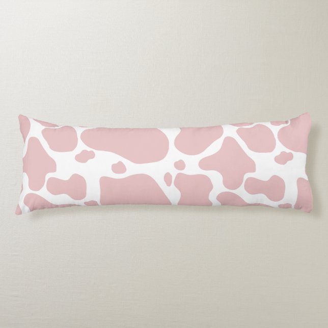 Pink Cow Print Pattern For Cow Lovers Body Pillow (Front)