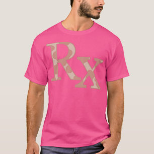 Pink Cow Print Pharmacy Rx Symbol T-Shirt