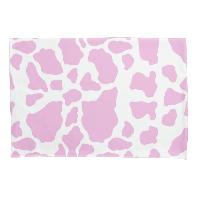 Pink Cow Print Pillow Case (Front)