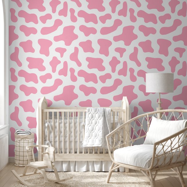 Pink Cow Spots Wallpaper (Kids)