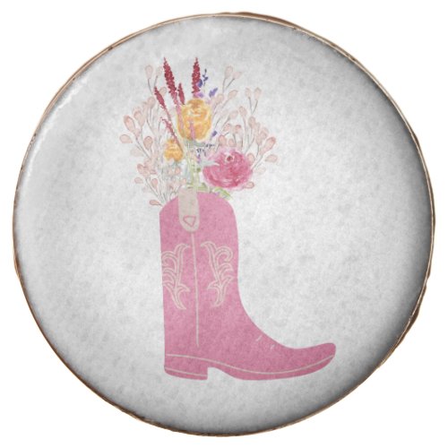 Pink Cowboy Boot Southern Flowers Chocolate Covered Oreo