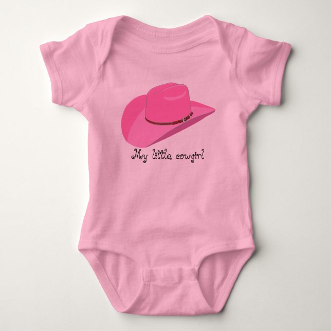 Pink cowboy hat baby bodysuit (Front)