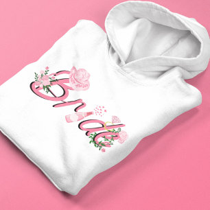Pink Cowboy Hat With Flowers Bride Hoodie