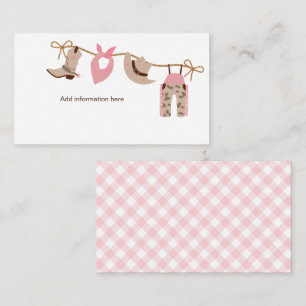 Pink Cowgirl Baby Shower information Enclosure  Card