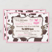 Pink Cowgirl Baby Shower Tutu Invitation (Front/Back)