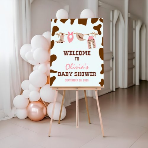 pink Cowgirl baby shower Welcome Foam Board