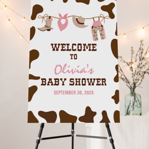 pink Cowgirl baby shower Welcome