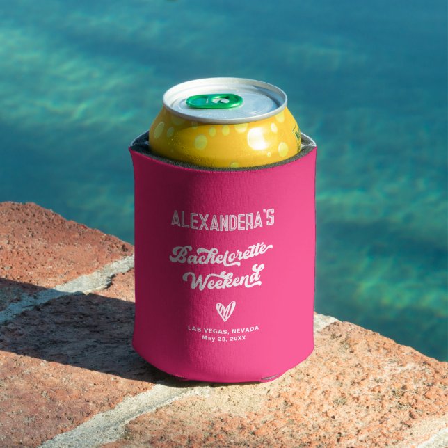 Pink Cowgirl Bachelorette  Can Cooler (In Situ Pool)