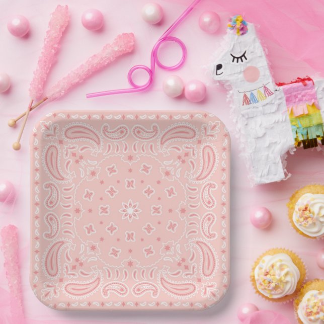 Pink Cowgirl | Bandana Paper Plates (Party)