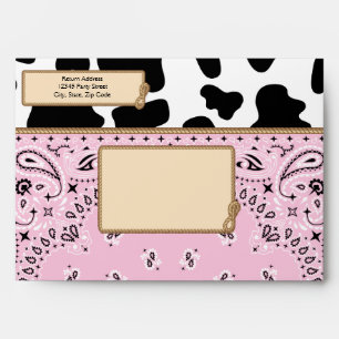 Pink Cowgirl, Bandana Style A7 Envelopes