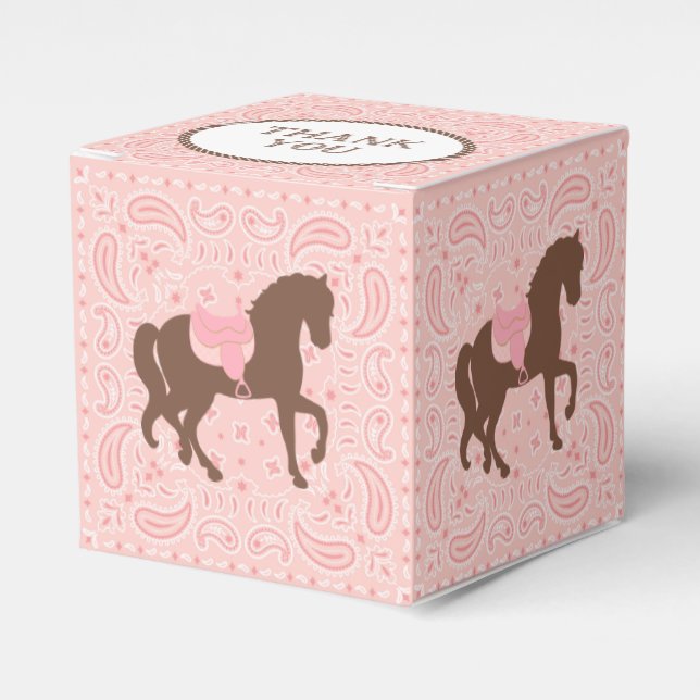 Pink Cowgirl | Bandana | Thank You Favor Box (Front Side)