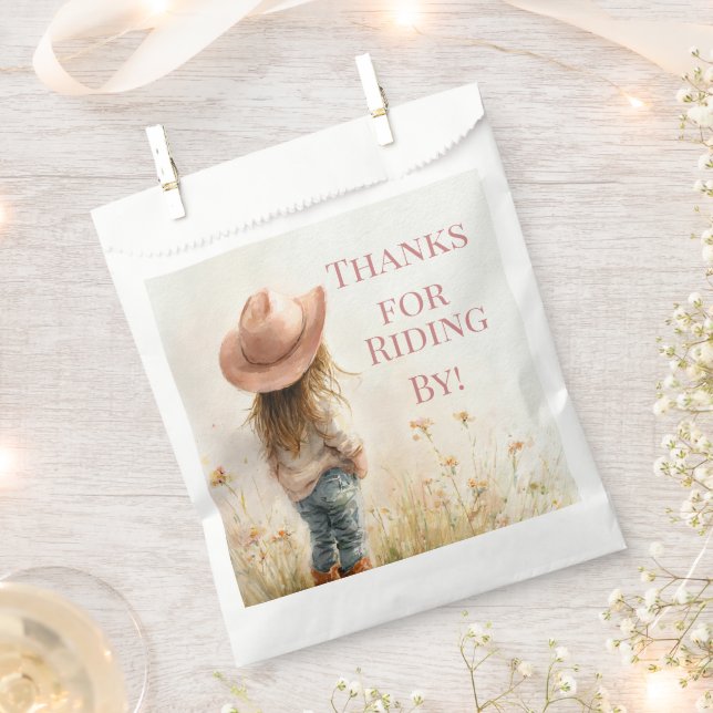 Pink Cowgirl Birthday | Farm Theme 1st  Favor Bag (Clipped)