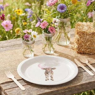 Pink Cowgirl Birthday Farm Theme 1st Paper Plates