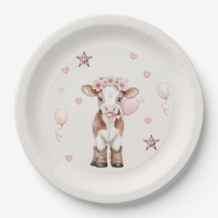 Pink Cowgirl Birthday   Farm Theme 1st  Paper Plates