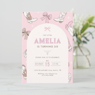 Pink Cowgirl Birthday Invitation Western Coquette