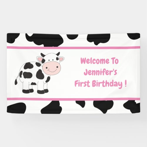 Pink Cowgirl Birthday Party Banner